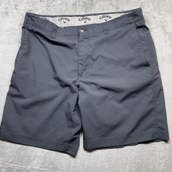 Callaway Golf Shorts Men's 38 Adult Gray Pockets Button Outdoors logo - Picture 1 of 9